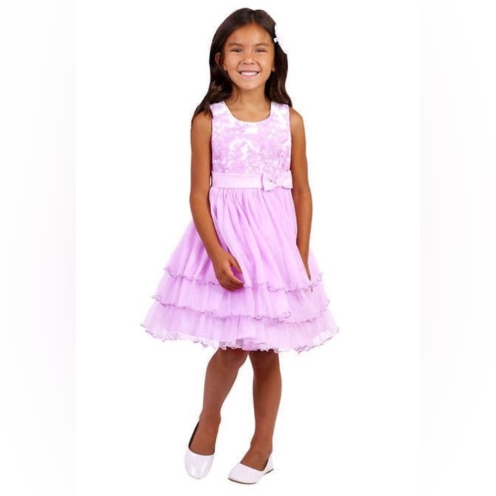 🎁NWT Jona Michelle Lilac/White Dress #CO5068- 3T